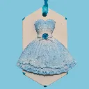 Suspension en platre robe bleu.webp