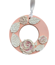 Suspension en platre rond de roses et de feuilles.png