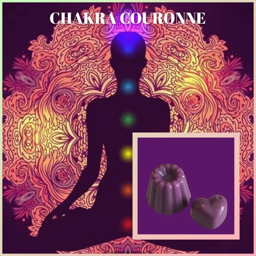 Fondant parfumé Chakra N°7 "Couronne" couleur violet avec le parfum Encens et Violette (petit 6 gr, Encens)