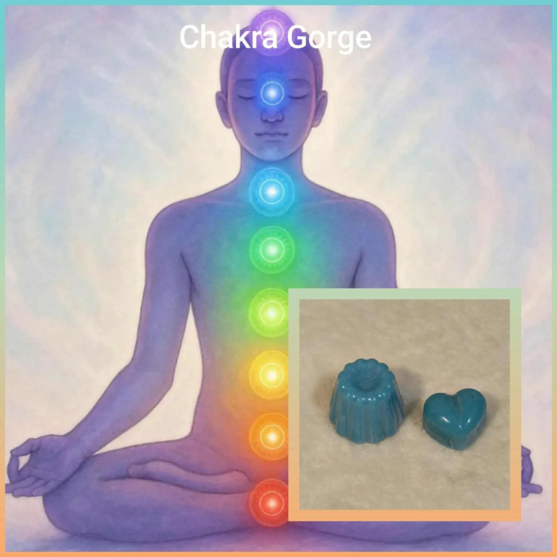 Fondant parfumé Chakra N°5 "Gorge" couleur bleu avec les parfums, Sauge/menthe/basilic et Maquis Corse (petit 6 gr, Sauge/menthe/basilis)